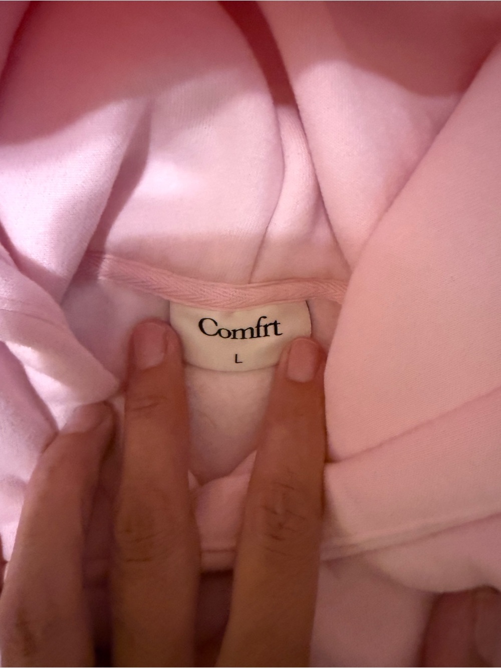 Comfrt Travel Essential Hoodie in Powder Pink - Picture 5 of 6